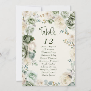 Sage Green Ivory Blume Hochzeitssattelkarte Einladung