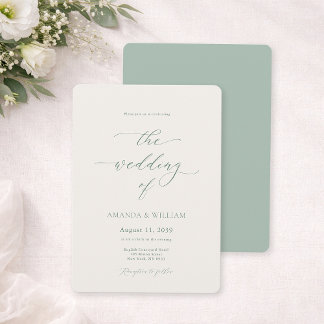 Sage Green & Ivory Wedding Invitation