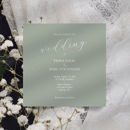 Sage Green Kalligrafy Hochzeitseinladung