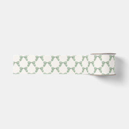 Sage Green Kariert Bow Elegant Neutral Baby Dusche Ripsband