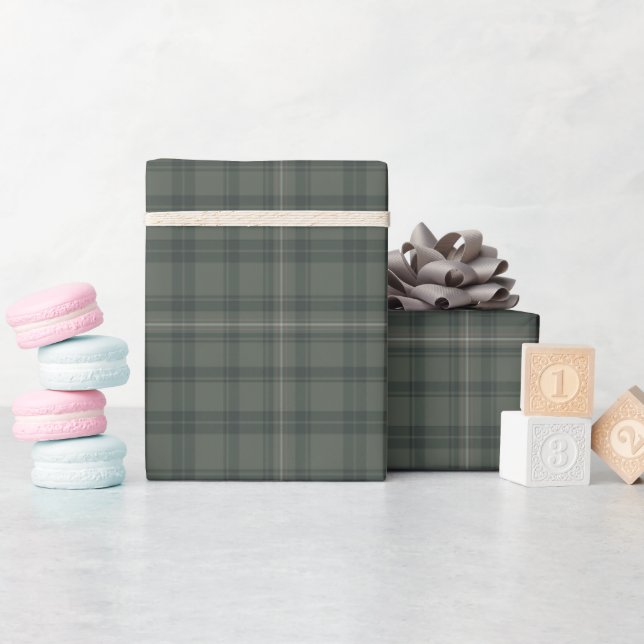 Sage Green Kariert Valentine | Modernes Bauernhaus Geschenkpapier (Babyparty)