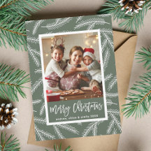 Sage Green | Kiefernzweig Frohe Weihnachts-Foto