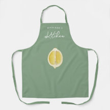 Sage Green & Lemon Script Kochen Küche