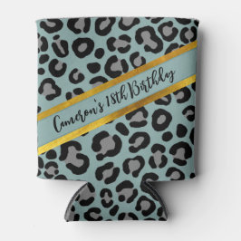 Sage Green Leopard Girly Cheetah Personalisiert Na Dosenkühler
