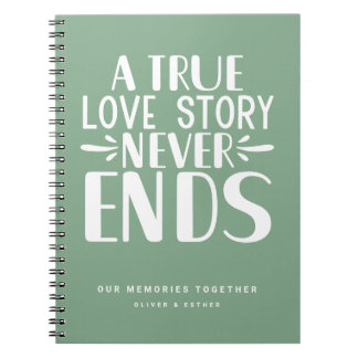 Sage Green Liebe Story endet nie mit Keepake-Noteb Notizblock