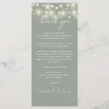 Sage Green Lights Hochzeit Danke Platzkarte