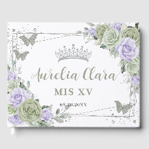 Sage Green Lila Floral Butterfliegen QUINCEAÑERA