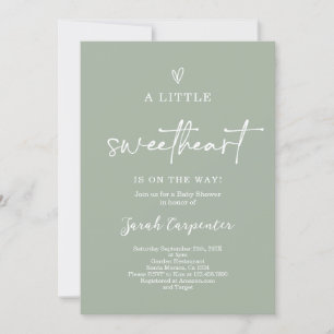 Sage Green Little Sweetheart Baby Dusche Einladung
