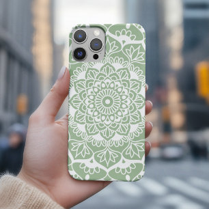 Sage Green Mandala Boho Chic iPhone 16 Pro Hülle