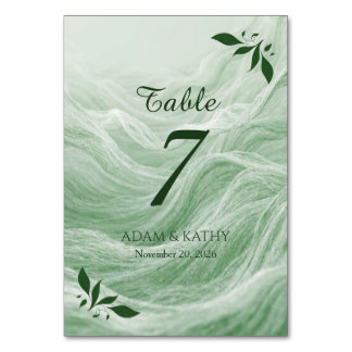 Sage Green Marble & Gold Table Number Tischnummer