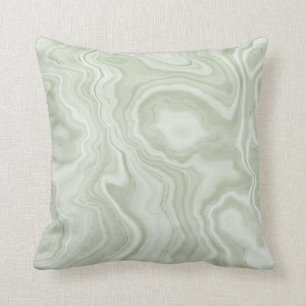 Sage Green Marble Throw Kissen