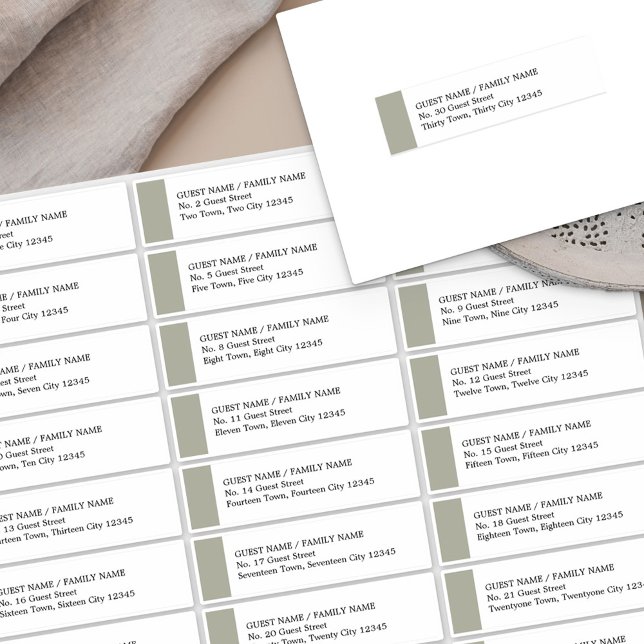 Sage Green Mariage 30 Étiquettes de adresse invité (Créateur téléchargé)