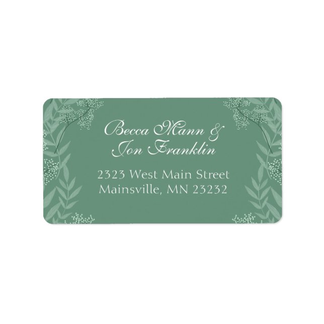 Sage Green Mariage Vintage Étiquette de adresse bo (Devant)