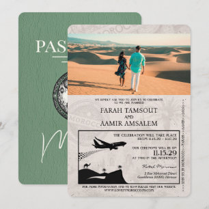 Sage Green Marokko Pass Einladung Hochzeit