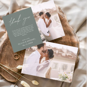 Sage Green Merci Mariage photo minimaliste