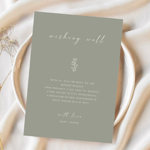 Sage Green Minimal Wedding Well Card Einladung
