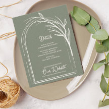 Sage Green Minimalist Arch Botanical Wedding