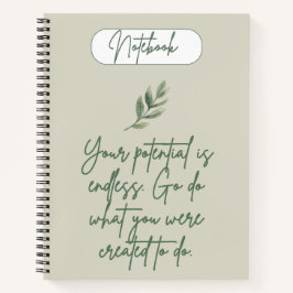 Sage Green Minimalist Spiral Notebook Notizbuch