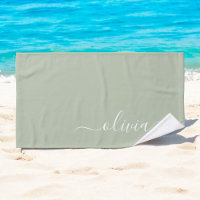 Sage Green Minimaliste Moderne Monogramme Élégant