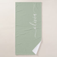 Sage Green Minimaliste Moderne Monogramme Élégant