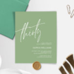 Sage Green Minimalistisch 30. Geburtstag Einladung<br><div class="desc">*** Bitte geben Sie H012 in den Shop Suche nach allen passenden Artikeln *** oder besuchen Sie unsere Seite Grün Minimalistische Sammlung. *** Dieses hochwertige Design ist leicht an Ihre Geburtstagsfarben, -stile und -themen anzupassen. Für weitere Anpassungen klicken Sie bitte auf den Link "Edit using Design Tool" und verwenden Sie...</div>