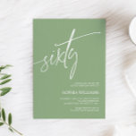 Sage Green Minimalistisch 60. Geburtstag Einladung<br><div class="desc">*** Bitte geben Sie H012 in den Shop Suche nach allen passenden Artikeln *** oder besuchen Sie unsere Seite Grün Minimalistische Sammlung. *** Dieses hochwertige Design ist einfach zu anpassen, um Ihre Hochzeitsfarben, Stile und Thema. Für weitere Anpassungen klicken Sie bitte auf den Link "Edit using Design Tool" und verwenden...</div>