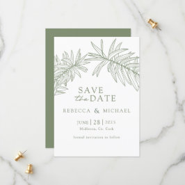 Sage Green Minimalistisch botanisch Save The Date
