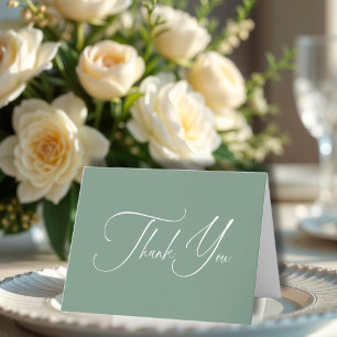 Sage Green Minimalistisch Calligraphy Brautparty Dankeskarte