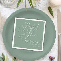 Sage Green Minimalistisch Calligraphy Brautparty