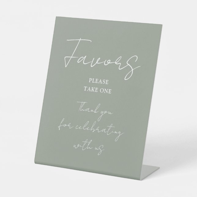 Sage Green Minimalistisch Elegant Script Favoriten Sockelschild (Vorderseite)