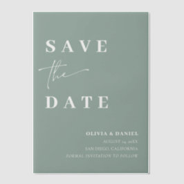 Sage Green Minimalistisch Elegante Save the Date