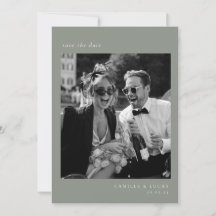 Sage Green Minimalistisch Elegantes Foto Save the 