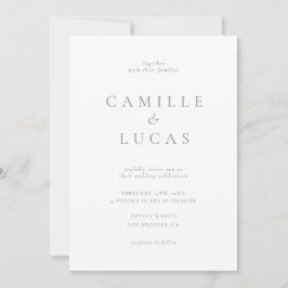 Sage Green Minimalistisch Foto Hochzeitseinladung Einladung