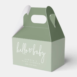 Sage Green Minimalistisch Modern Boho Babydusche Geschenkschachtel