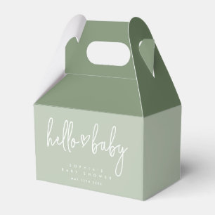 Sage Green Minimalistisch Modern Boho Babydusche Geschenkschachtel