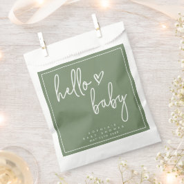 Sage Green Minimalistisch Modern Boho Babydusche Geschenktütchen