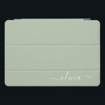Sage Green Minimalistisch Modern Monogram Elegant iPad Pro Cover<br><div class="desc">Mit unserer Sage Green Minimalistisch Modern Monogram Elegant Collection: Erleben Sie Ihre Ästhetik mit ruhiger Eleganz und zeitloser Eleganz. Unsere Kollektion präsentiert minimalistische Designs in einer ruhigen, grünen Weiß, ergänzt durch raffinierte Monogramme, die auf Ihren persönlichen Stil zugeschnitten sind. Von der polierten Schreibwaren bis hin zu vielseitigem Zubehör, jedes Stück...</div>