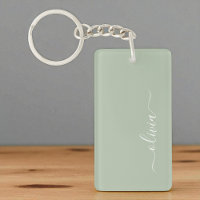 Sage Green Minimalistisch Modern Monogram Elegant