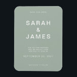 Sage Green Minimalistisch Modern Wedding Save the  Magnet<br><div class="desc">Sage Green Minimalistisch Modern Wedding Save the Date Magnet. Personalisieren Sie diese Save the Date Karte mit Ihren Daten,  Nachrichten und anderen Informationen.</div>