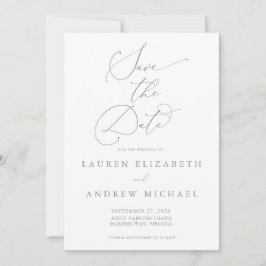 Sage Green Minimalistisch Save the Date Einladung