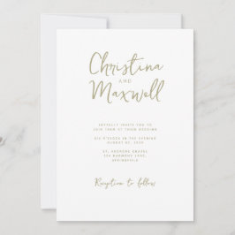 Sage Green Minimalistisch Script Hochzeitseinladun Einladung