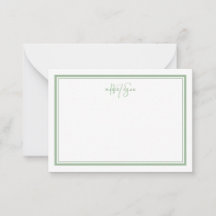 Sage Green Minimalistisch Simple Monogram Two Bord