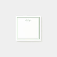Sage Green Minimalistisch Simple Monogram Two Bord