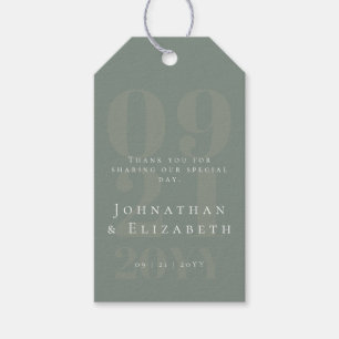 Sage Green Minimalistische fette Art Wedding Geschenkanhänger