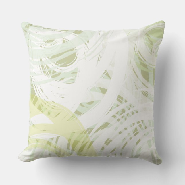Sage Green Minze SPIRAL DESIGN Retro Throw Kissen (Vorderseite)