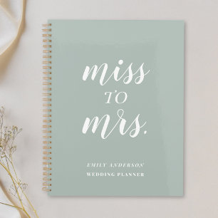 Sage Green Miss to Mrs. Hochzeitsplaner Planer