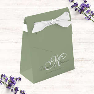 Sage Green mit Monogramm Hochzeit Geschenkschachtel