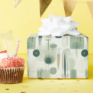 Sage Green Mitte Jahrhundert Modernes Abstrakt Geschenkpapier
