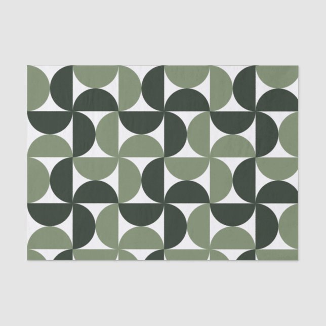 Sage Green Mitte Jahrhundert Modernes Muster Seidenpapier (Vorderseite)