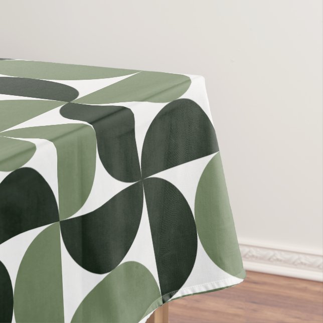 Sage Green Mitte Jahrhundert Modernes Muster Tischdecke (Beispiel)